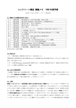 コンクリート構造 講義メモ 1998年夏学期