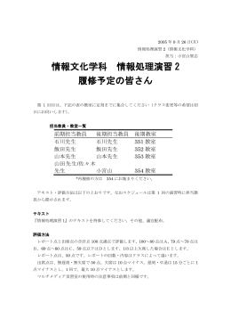 2004年9月21日(火) 情報処理演習2（情報文化学科）担当：小宮山智志