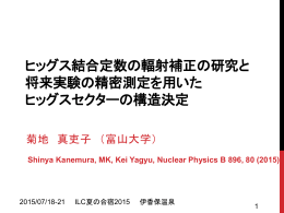 ヒッグス結合定数の輻射補正の研究と 将来実験の精密測定を用いた