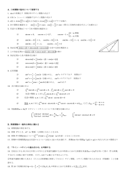 A. 三角関数の基本について復習する 1. sin の周期は？ 周期が    の