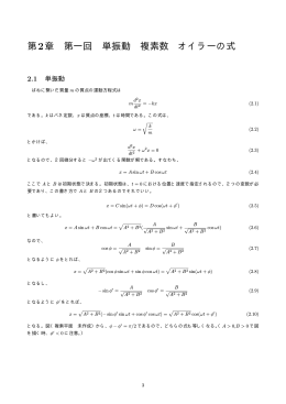 第2章 第一回 単振動 複素数 オイラーの式