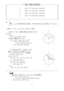 正弦・余弦の加法定理