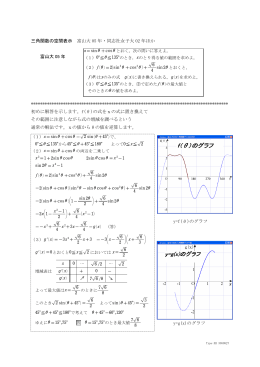 45）三角関数式の増減を空間表示（富山大05年など）