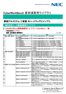 CyberWorkBench 算術演算用ライブラリ - 日本電気