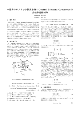 一階非ホロノミック拘束を持つControl Moment Gyroscopeの 非線形