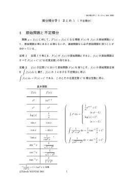 1 原始関数と不定積分