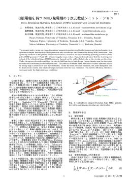 E09-4: 円弧電極を持つMHD発電機の3次元数値シミュレーション 吉見尚也