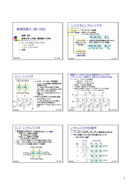 論理回路Ⅱ (第12回) レジスタとシフトレジスタ 11.1 レジスタ