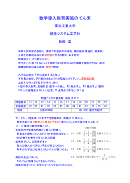 数学導入教育実施のてん末