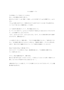 メルの変換テーブル 今日作業をしていて気付いたことがある。 昨日、n対