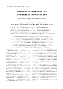 比較的幅厚比の大きい補剛断面形状からなる 十字型補剛壁を有する鋼