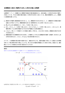 誘電体に斜めに電界が入射した時の分極と反電界