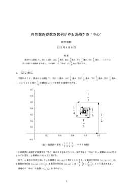 自然数の逆数の数列が作る渦巻きの &rdquo;中心&rdquo;