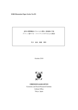 ESRI Discussion Paper Series No.251 October 2010 内閣府経済