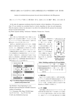 樹脂流入過程における金型内圧力損失と樹脂流速分布