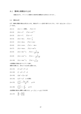A-1 簡単な微積分の公式