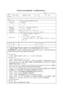 特別重点化資金成果報告書（学生国際学会等参加）