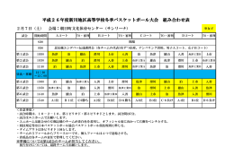 平成26年度新川地区高等学校冬季バスケットボール大会 組み合わせ表