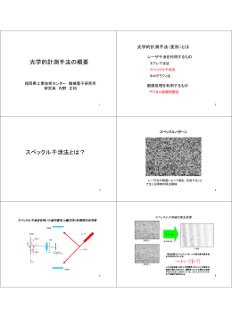 光学的計測手法の概要 スペックル干渉法とは？