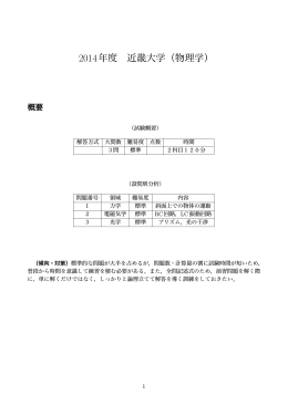 2014年度 近畿大学（物理学）