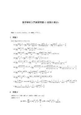 数学解析入門演習問題 (1 変数の微分)