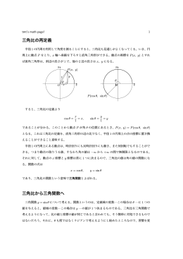 三角比の再定義 三角比から三角関数へ