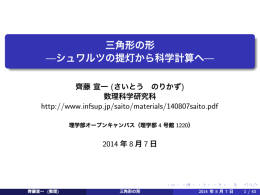 三角形の形 &mdash;シュワルツの提灯から科学計算へ&mdash;
