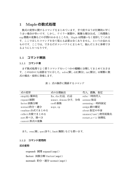 1 Mapleの数式処理