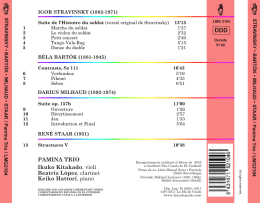 PAMINA TRIO Ikuko Kitakado, viol&iacute; Beatriz L&oacute;pez