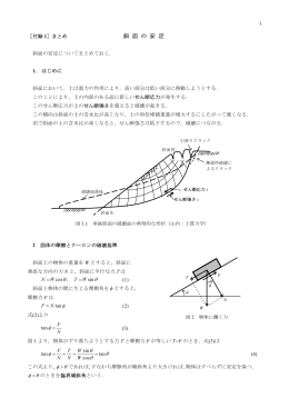 斜面の安定（まとめ）