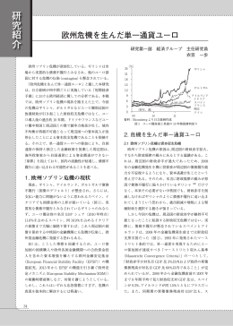 研究紹介「欧州危機を生んだ単一通貨ユーロ」