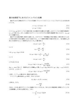 重力加速度下におけるラインパルス伝播