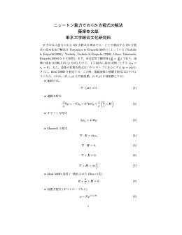 ニュートン重力でのGS方程式の解法 藤澤幸太郎 東京大学総合文化