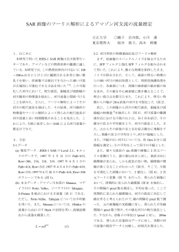 フーリエ解析によるJERS-1 SAR画像からのアマゾン河支流の流量推定