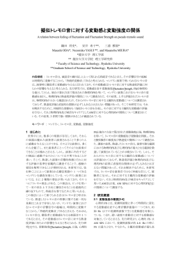 擬似トレモロ音に対する変動感と変動強度の関係