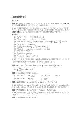 1変数関数の積分
