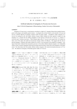 ミドリゾウリムシにおけるオートガミーの人為的誘導