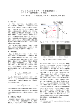 ディジタルホログラフィーの解像度解析 I : ホログラム記録配置