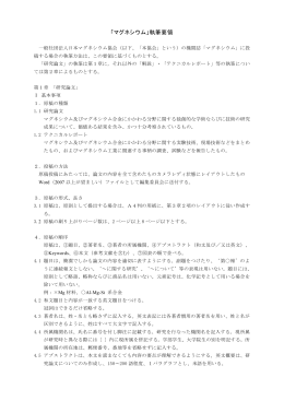 「マグネシウム」執筆要領