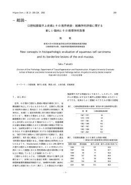 口腔粘膜扁平上皮癌とその境界病変