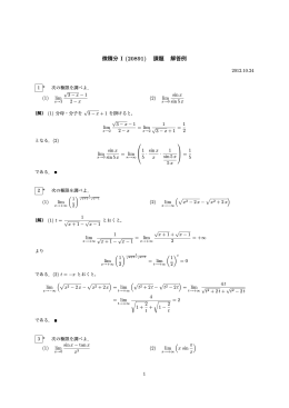 微積分 I (20891) 課題 解答例