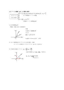 1.2 フーリエ級数（p.4）&rArr; 簡単に説明 (    ) = 0 2 + &sum; {         cos(        0    ) +