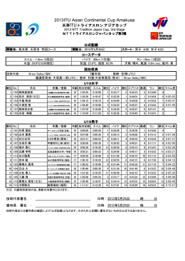ITUアジアカップ（2013/天草）エリートU19公式記録