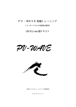 PV&minus;WAVE初級トレーニング