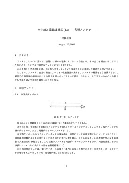 空中線と電磁波概説 (13) |各種アンテナ |