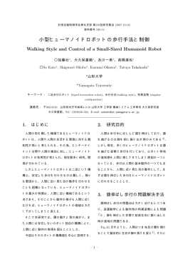 小型ヒューマノイドロボットの歩行手法と制御