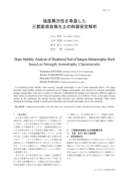 強度異方性を考慮した 三郡変成岩風化土の斜面安定解析
