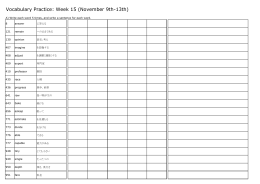 Vocabulary Practice: Week 15 (November 9th