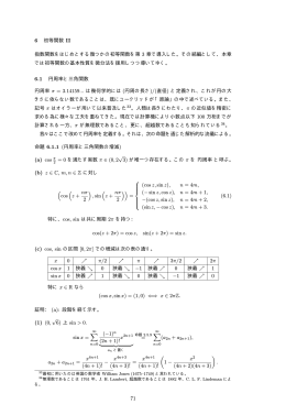 (a) cos &pi; &radic; (b) z &isin; C, m, n &isin; Z に対し ( cos ( z + n&pi; 2 ) ,sin ( z + n&pi;