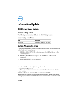 Bios Setup Menu Update